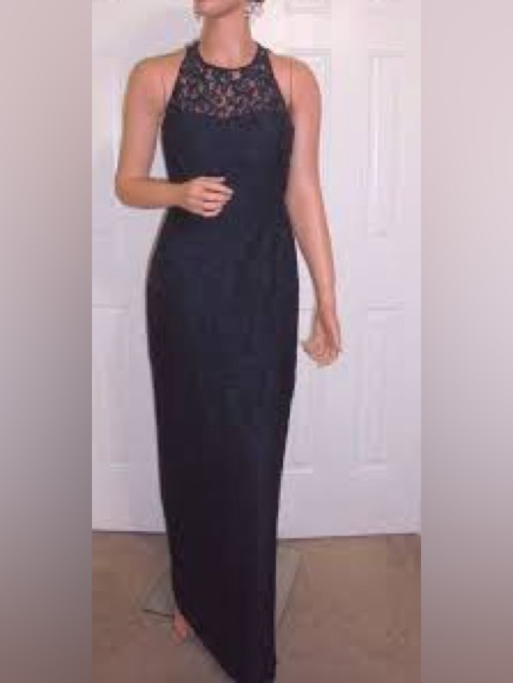 J. Crew Black Lace Yoke Maxi Dress